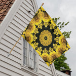 Yellow Flower Kaleidoscope Print House Flag