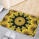 Yellow Flower Kaleidoscope Print Indoor Door Mat