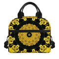 Yellow Flower Kaleidoscope Print Insulated Lunch Bag