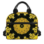 Yellow Flower Kaleidoscope Print Insulated Lunch Bag