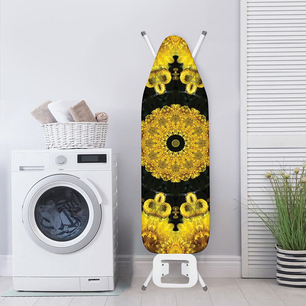 Yellow Flower Kaleidoscope Print Ironing Board Cover
