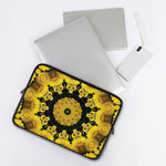 Yellow Flower Kaleidoscope Print Laptop Sleeve