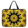 Yellow Flower Kaleidoscope Print Laptop Sleeve With Handle