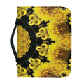 Yellow Flower Kaleidoscope Print Leather Bible Cover