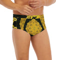 Yellow Flower Kaleidoscope Print Men's Briefs
