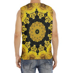 Yellow Flower Kaleidoscope Print Men's Fitness Tank Top