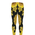 Yellow Flower Kaleidoscope Print Men's Leggings