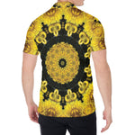Yellow Flower Kaleidoscope Print Men's Shirt