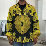 Yellow Flower Kaleidoscope Print Men's Shirt Jacket