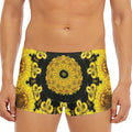 Yellow Flower Kaleidoscope Print Men's Short Boxer Briefs