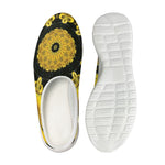 Yellow Flower Kaleidoscope Print Mesh Casual Shoes