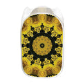 Yellow Flower Kaleidoscope Print Mesh Laundry Hamper