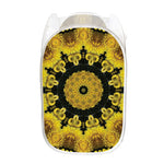 Yellow Flower Kaleidoscope Print Mesh Laundry Hamper