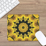 Yellow Flower Kaleidoscope Print Mouse Pad