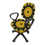 Yellow Flower Kaleidoscope Print Office Chair Cover