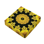 Yellow Flower Kaleidoscope Print Outdoor Seat Cushion Cover