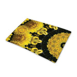 Yellow Flower Kaleidoscope Print Pet Cooling Mat Cover