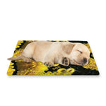 Yellow Flower Kaleidoscope Print Pet Cooling Mat Cover