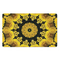 Yellow Flower Kaleidoscope Print Polyester Doormat