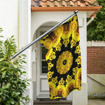 Yellow Flower Kaleidoscope Print Polyester Flag