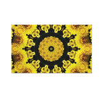 Yellow Flower Kaleidoscope Print Polyester Flag