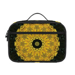 Yellow Flower Kaleidoscope Print Portable Lunch Bag
