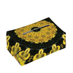 Yellow Flower Kaleidoscope Print Rectangle Tissue Box Cover