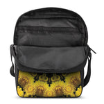 Yellow Flower Kaleidoscope Print Rectangular Crossbody Bag