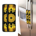Yellow Flower Kaleidoscope Print Refrigerator Handle Covers