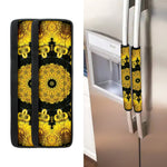 Yellow Flower Kaleidoscope Print Refrigerator Handle Covers