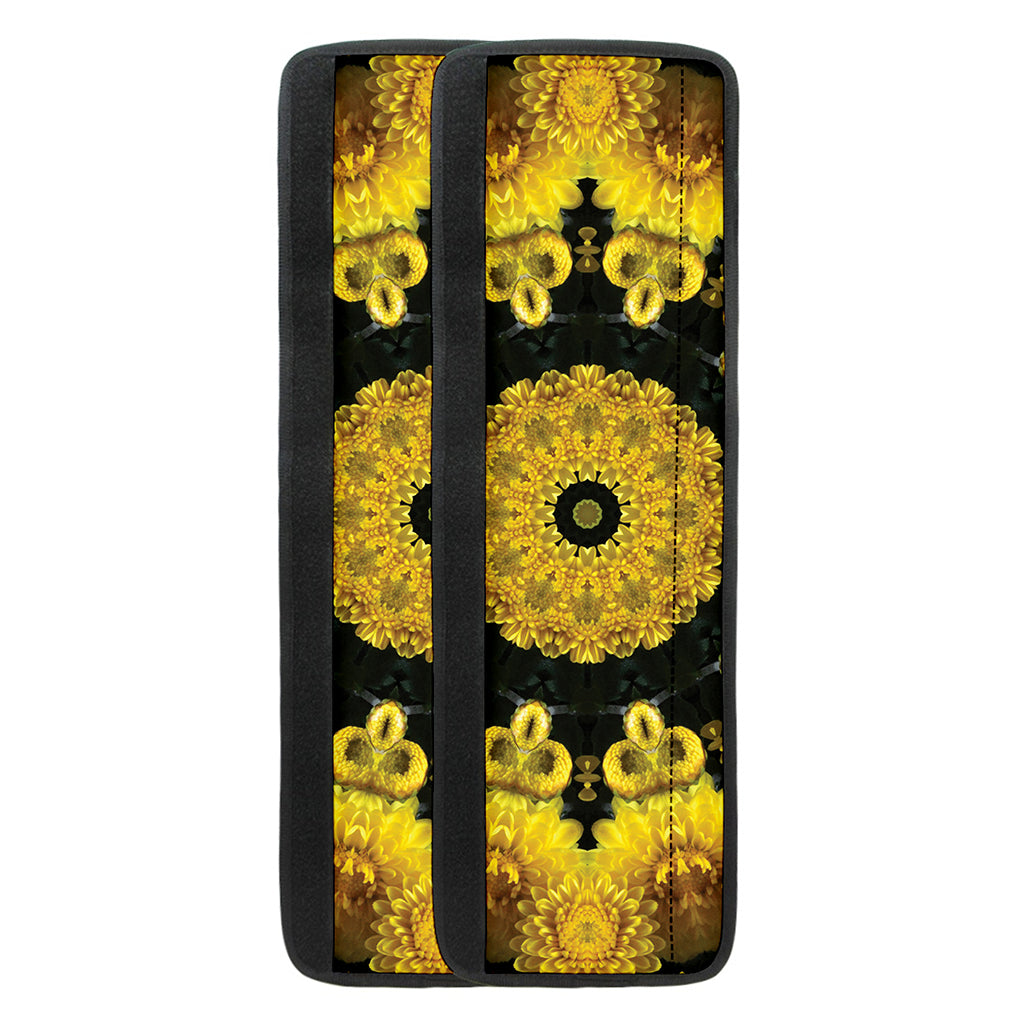 Yellow Flower Kaleidoscope Print Refrigerator Handle Covers