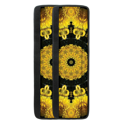 Yellow Flower Kaleidoscope Print Refrigerator Handle Covers
