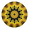 Yellow Flower Kaleidoscope Print Round Blanket