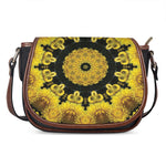 Yellow Flower Kaleidoscope Print Saddle Bag