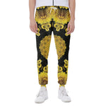 Yellow Flower Kaleidoscope Print Scuba Joggers