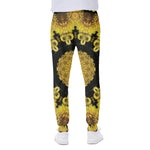 Yellow Flower Kaleidoscope Print Scuba Joggers