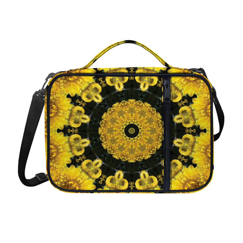 Yellow Flower Kaleidoscope Print Shoulder Strap Bible Bag