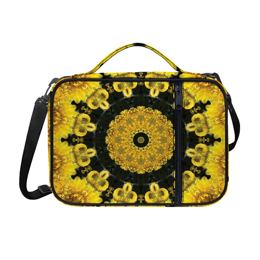 Yellow Flower Kaleidoscope Print Shoulder Strap Bible Bag