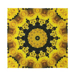 Yellow Flower Kaleidoscope Print Silk Bandana