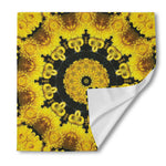 Yellow Flower Kaleidoscope Print Silk Bandana