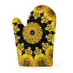 Yellow Flower Kaleidoscope Print Single Oven Mitt