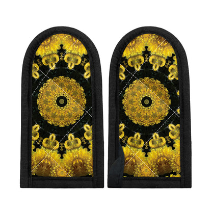 Yellow Flower Kaleidoscope Print Skillet Handle Cover