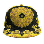 Yellow Flower Kaleidoscope Print Snapback Cap