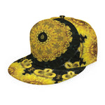 Yellow Flower Kaleidoscope Print Snapback Cap