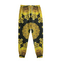 Yellow Flower Kaleidoscope Print Sweatpants
