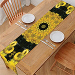 Yellow Flower Kaleidoscope Print Table Runner