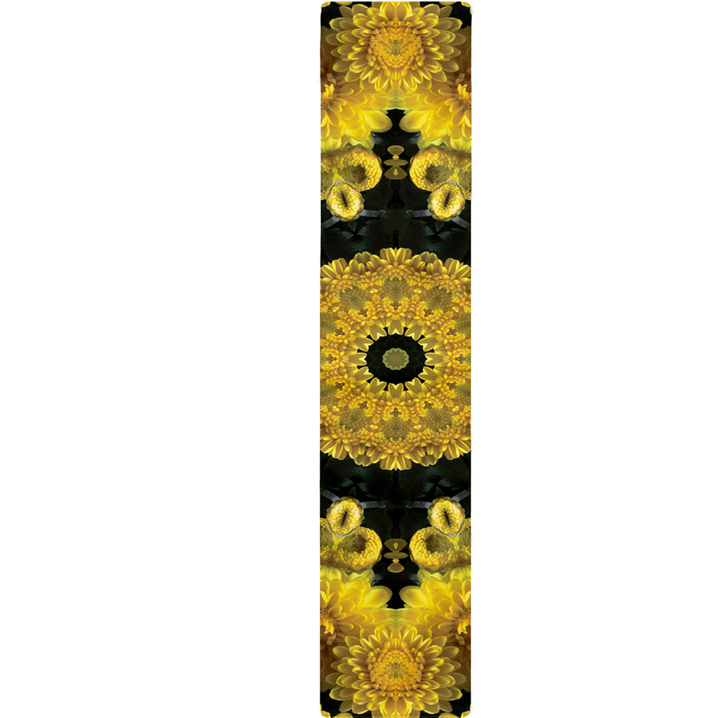 Yellow Flower Kaleidoscope Print Table Runner