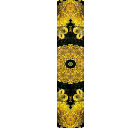 Yellow Flower Kaleidoscope Print Table Runner