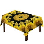 Yellow Flower Kaleidoscope Print Tablecloth
