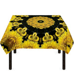Yellow Flower Kaleidoscope Print Tablecloth